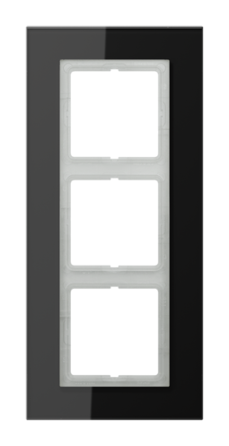 Рамка 3 поста JUNG LS PLUS, черное стекло
