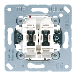 Механизм выключателя 2-клавишного JUNG Коллекции JUNG, с подсветкой, скрытый монтаж