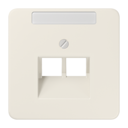 JUNG CD 500/CD plus Бежевая Накладка 2-ой наклонной ТЛФ/комп розетки с полем для надписи